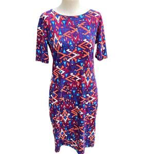 NWT Lularoe Julia Geometric Shift Dress Scoop Neck ½ Sleeves Women's Size Medium